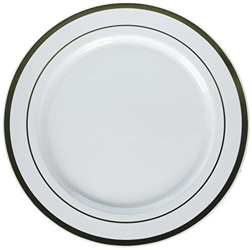 Amscan 438455 Premium Plastic Plates, 12", White