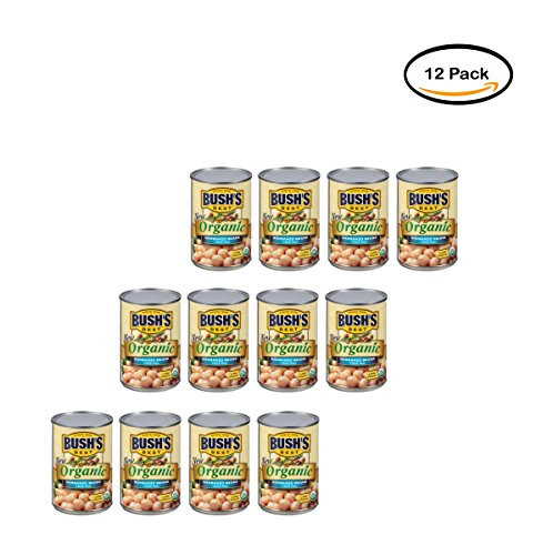 PACK OF 12 - Bush's Best Organic Garbanzo Beans, 15 oz