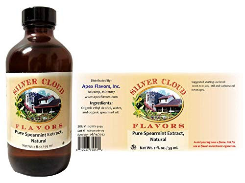 Pure Spearmint Extract, Natural - 4 fl. oz. glass bottle