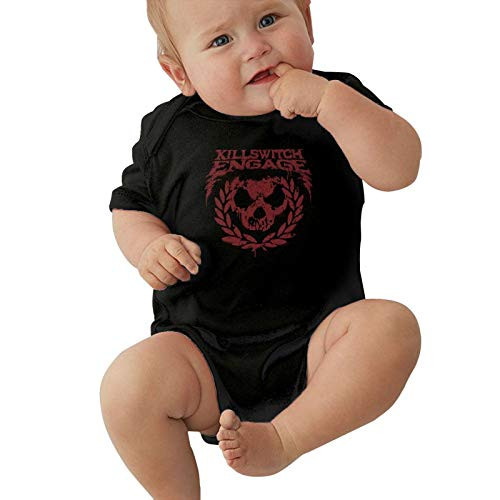 Neutral Baby Jersey Bodysuit, Baby Short-Sleeve Onesies Bodysuits American Heavy Metal Band Ks Killswitch Engage Baby Onesies Bodysuits, Kids' Romper Suit Cotton Shirts 0-3 Months Black