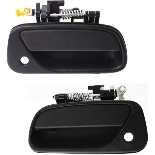 Exterior Door Handles Compatible with Toyota T100 93-98 Set of 2 Front Left and Right Side Plastic Black W/Keyhole