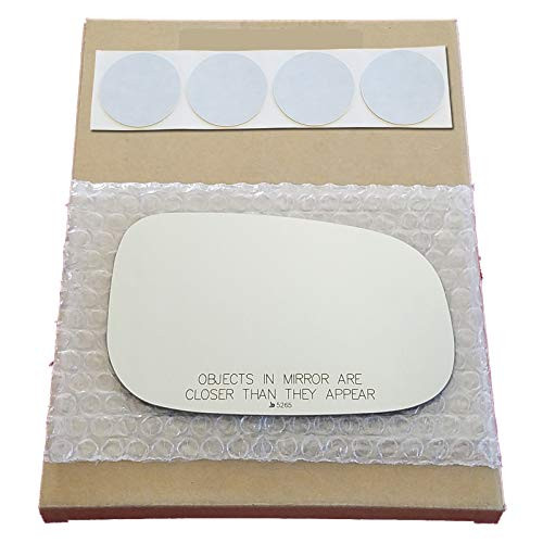 Mirror Glass Replacement plus  Adhesive Pads for 2007-2011 Volvo S40 Passenger Side - 2 Options Offered- Please Note Shape And Size
