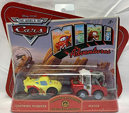 Disney CARS Mini Adventures Radiator Springs Fire Dept. 2-Pack Lightning McQueen  and  Mater