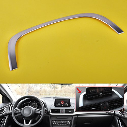 beler Interior Center Control Decoration Strip Cover Trim Chrome Plated Fit for Mazda 3 Axela 2014 2015 2016 2017