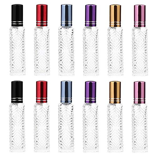 Beaupretty 12Pcs Glass Spray Bottles Perfume Atomizer Fine Mist Sprayers Vial Refillable Sample Bottle Makeup Tool for Essential Oils Cosmetic Travel Random 10ml
