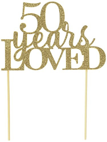 All About Details Gold 50-Years-Loved Cake Topper