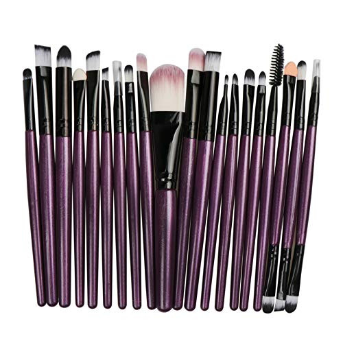 Makeup Brush Set, 20Pcs Professional Makeup Tools Premium Synthetic Foundation Powder Blush Shadow Brushes Concealers Eye Cosmetics Make Up Brushes Kit Purple