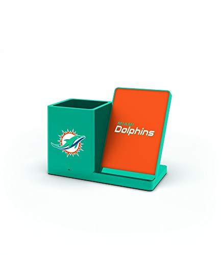 NFL Miami Dolphins Wireless Charger and Desktop Organizer, Team Color