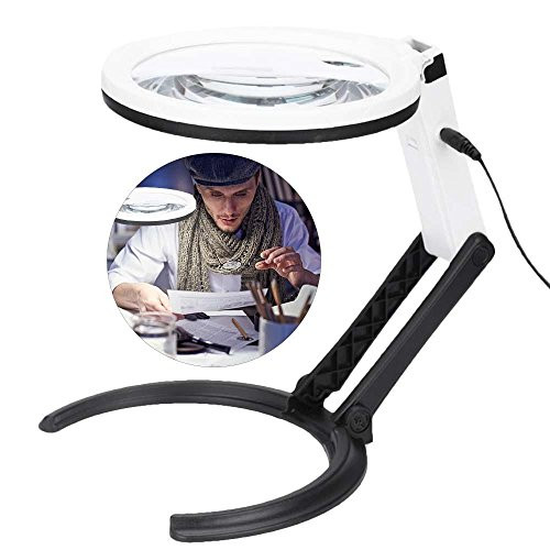 Magnifier Lamp with Light, 1.8X 5X Folding Design Table Magnifier LED Lighted Magnifying Glass Lamp Magnifier Desk Lamp Magnifier Lamp with Light, 1.8X 5X Folding Design Table Magnifier LED Lighted Magnifying Glass Lamp Magnifier Desk Lamp