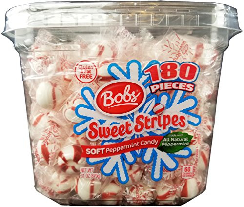 Bobs Sweet Stripes Gluten Free All Natural Peppermint Candy - Christmas Xmas Striped Mint Candy - 31 Ounces - 180 ct 1 Bobs Sweet Stripes Gluten Free All Natural Peppermint Candy - Christmas Xmas Striped Mint Candy - 31 Ounces - 180 ct 1
