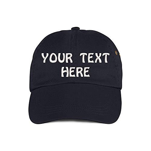 Soft Baseball Cap Custom Personalized Text Cotton Dad Hats for Men  and  Women. Embroidered Your Text Black
