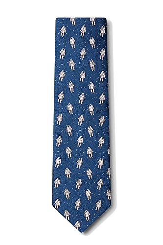 Floating Astronauts Navy Blue Microfiber Tie