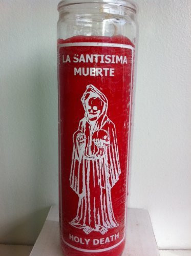 Brilux Holy Death Santa Muerte 7 Day Red Unscented Candle in Glass