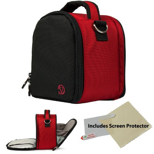 eBigValue Laurel Red Quality Nylon Shoulder Carrying Bag Case with Pockets for Sigma DP1s DP1x DP2 DP2s DP2x SD1 SD15 Point and Shoot Digital Camera