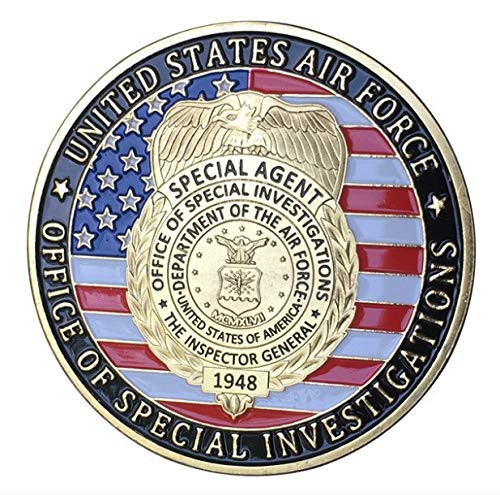 U.S. United States Air Force USAF Office of Special Investigations Special Agent Gold Plated Challenge Coin U.S. United States Air Force USAF Office of Special Investigations Special Agent Gold Plated Challenge Coin