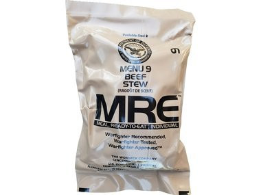 Genuine Military MRE Meal with Inspection Date September 2017 or Newer Beef Stew