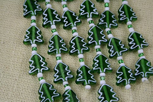 Christmas Tree 2 Lampwork Glass Beads Pack of 6 beads