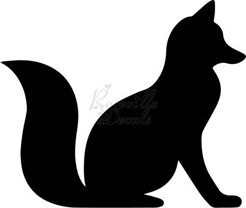 Fox Sitting Animal Vinyl Decal Sticker for Home Office Decor Vehicle Window Sign Size- 20 inch / 50 cm Wide Color- Gloss Black