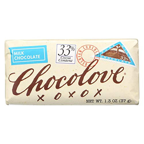 Chocolove Xoxox Premium Chocolate Bar - Milk Chocolate - Pure - Mini - 1.3 oz Bars - Case of 12