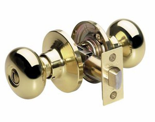 Master Lock BCO0303 Biscuit Privacy Door Knob, Polished Brass