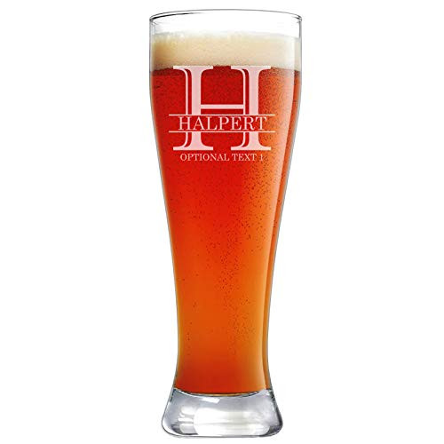 Personalized Etched 23oz Pilsner Beer Glass  Halpert