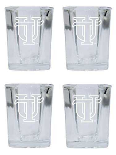 University of Tampa Spartans 2 Ounce Square Shot Glass laser etched logo Design 4-Pack