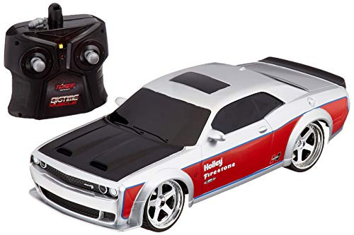 Jada Toys Bigtime Muscle 116 2019 Dodge Challenger SRT Hellcat RC Remote Control Car 2.4 GHz Silver, Toys for Kids and Adults