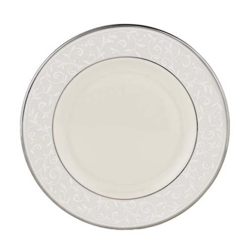 Lenox Pearl Innocence Platinum Banded Ivory China Salad Plate