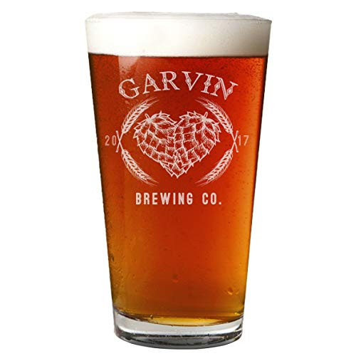 Personalized Etched 16oz Pint Glass  Garvin