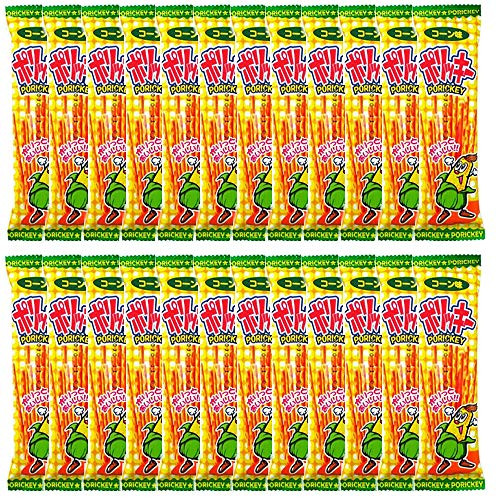 Porickey 24pcs Set Corn Taste 0.6oz Japanese Pretzel Snack Yaokin Ninjapo