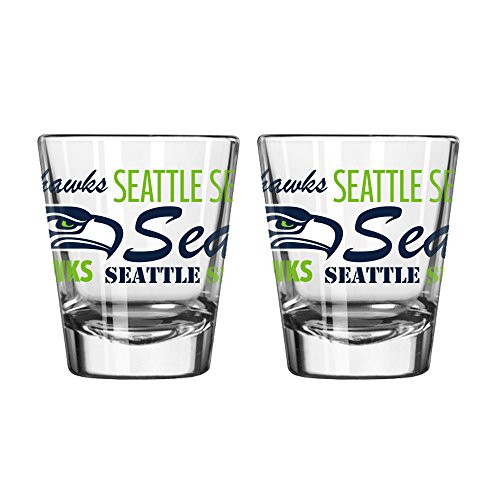 Boelter Brands NFL Seattle Seahawks Spirit Shot Glass, 2-Ounce, 2-Pack