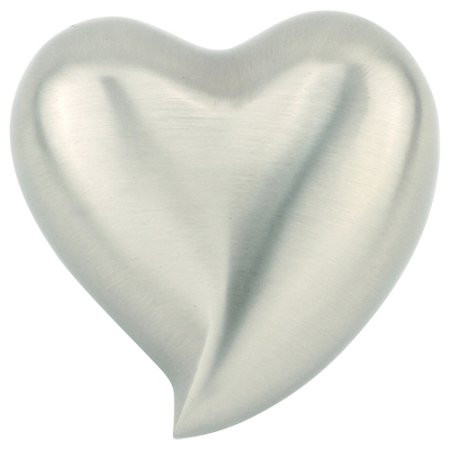 Silverlight Pewterglow Heart Keepsake Urn, Silver Brass Heart Shaped Urn for Ashes, 3 Inches Wide