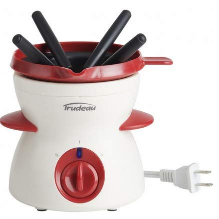 Trudeau Chocolate 7 Piece Fondue Set, Red White