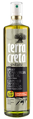 Terra Creta Estate Extra Virgin Olive Oil in Glass Spray Bottle - 1 Calorie Per Spray - Traceable - Multi-award Winning