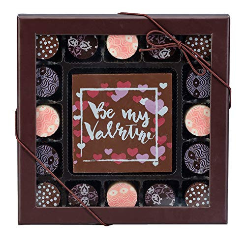Chocolate Truffles Gift Box by Chocolate Works  Valentines Day Gift Chocolates  Luxury Artisan Truffles  Milk, Dark  and  White Chocolate Assortment  17 Count Box