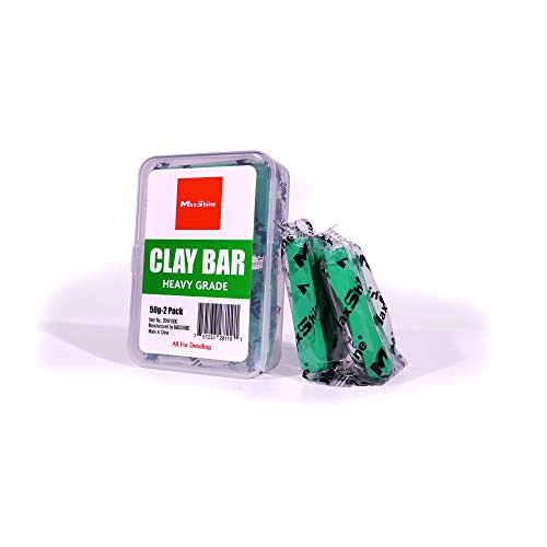 Maxshine Detailing Clay Bar 2pack 100g2x50g Car Detailing Bars, Heavy Grade Material-Clean Wash Green Bars and Remove Surface Contaminants Easily Green Clay Bar
