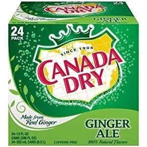 Canada Dry Ginger Ale, 12 Ounce 24 Cans