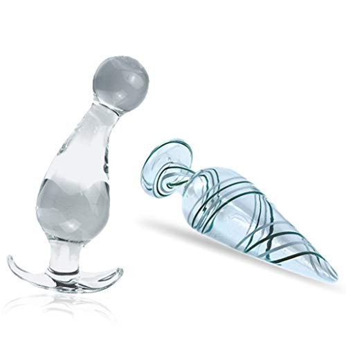Yiyilam 2Pcs Glass ???l-Pl?g ???is G-s??? ??ss?g?? ???l? S?x ??y Ki? f?r Beginner?Whi?e