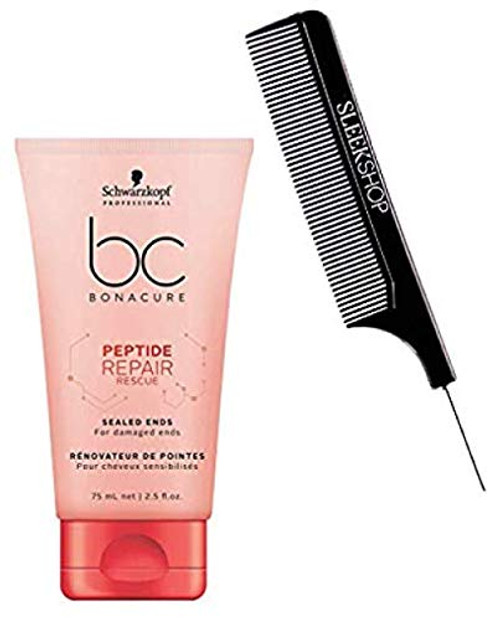 Schwarzkopf BC Bonacure Repair Rescue SEALED ENDS for damaged ends with Sleek Steel Pin Tail Comb 2.5 oz / 75ml - retail size Schwarzkopf BC Bonacure Repair Rescue SEALED ENDS for damaged ends with Sleek Steel Pin Tail Comb 2.5 oz / 75ml - retail size