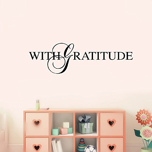Wall Sticker with Gratitude Vinyl Wall Statement Family DIY Decor Art Stickers Home Decor Wall Art for Kids Living Room Bedroom Bathroom Office Home Decoration