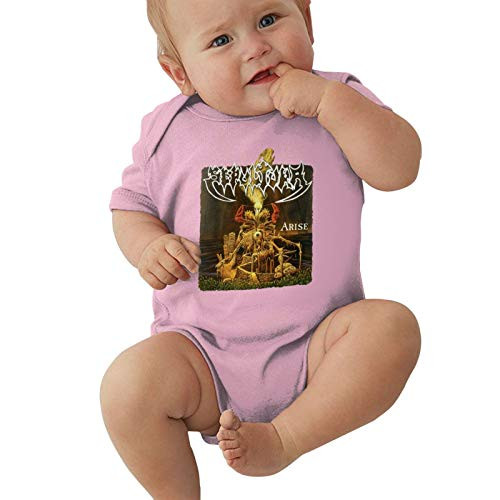 Kazuto Stylelife Newborn Baby Jersey Bodysuit, Baby Short-Sleeve Onesies Bodysuits Brazilian Heavy Metal Band Sepultura Baby Onesies Bodysuits, Infant Jumpsuit Clothes Cotton T-Shirts 12 Months Pink