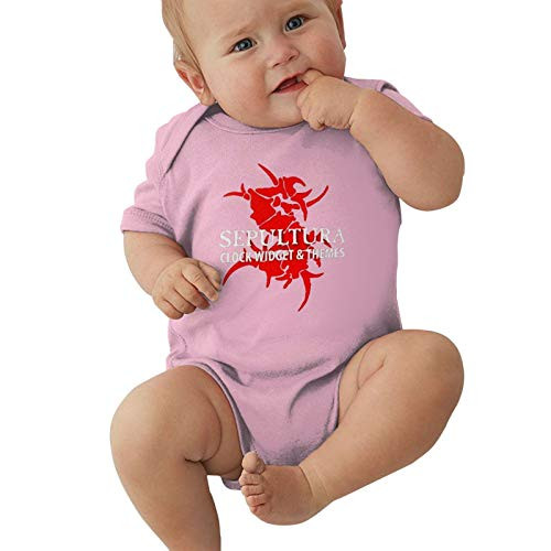 Kazuto Stylelife Baby Boys Girls Jersey Bodysuit, Baby Short Sleeve Onesies Bodysuits Brazilian Heavy Metal Band Sepultura Baby Onesies Bodysuits, Kids' Jumpsuit Clothes Cotton T Shirts 6 Months Pink