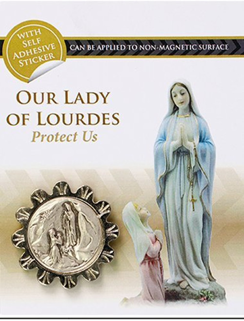 Our Lady of Lourdes Car Plaque Magnetic and Lourdes Prayer Card Our Lady of Lourdes Car Plaque Magnetic and Lourdes Prayer Card