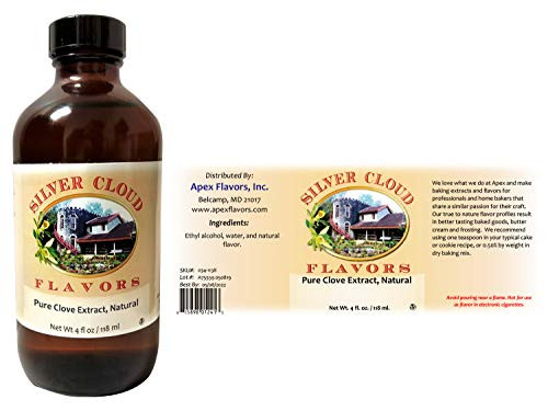 Pure Clove Extract, Natural - 4 fl. oz. glass bottle