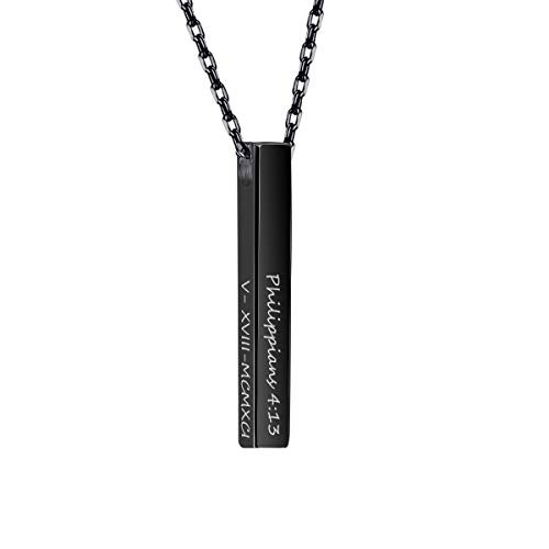 Yoke Style Personalized 3D Bar Necklace 