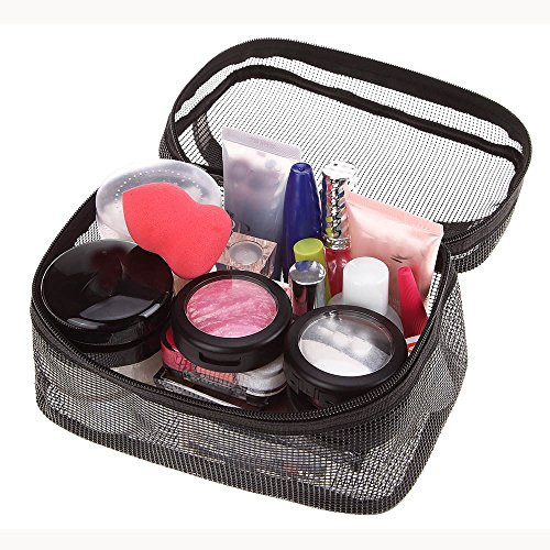 Mesh Travel Bag Printed Multifunction Portable Toiletry Bag Cosmetic Makeup Pouch Case Organizer for Travel Black Mesh Travel Bag Printed Multifunction Portable Toiletry Bag Cosmetic Makeup Pouch Case Organizer for Travel Black