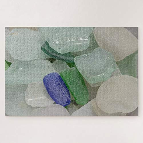 Pale Beach Glass 500 Pieces Jigsaw Puzzle, Puzzles for Adults and Kids Jigsaw Puzzle Intellectual Decompressing Fun Family Game Toys
