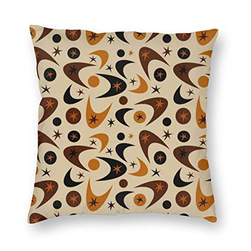 Seonyer Brown Boomerangs Mid Century Pillowcase Cushion Decorative Throw Pillow Cover Case for Kids Adults for Home 26inch x26inch