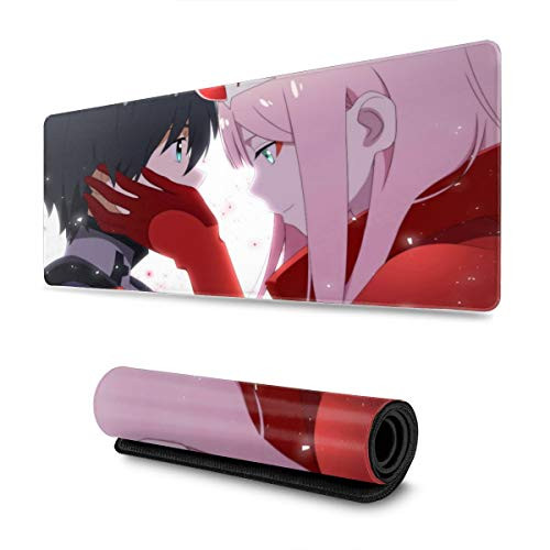 AntonioWilliams Darling in The FRANXX Large Mouse Pad Computer Game Pad 31.5 X 11.8 Inch Non-Slip Rubber Stitched Edge Mouse Pad-Office/Home Desktop Computer Mouse Pad, Laptop, Long Mouse Pad