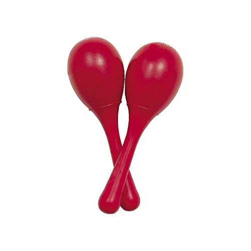 Latin Percussion Rhythmix Chick-Itas 1 pair, Mini Maracas, child-oriented colour, non-toxic, LPR010-CH, Cherry/red